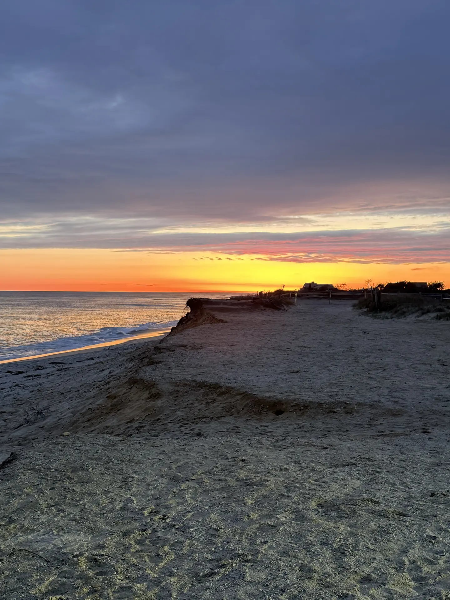 Bluff and beach at sunset in Tom Nevers, Nantucket
