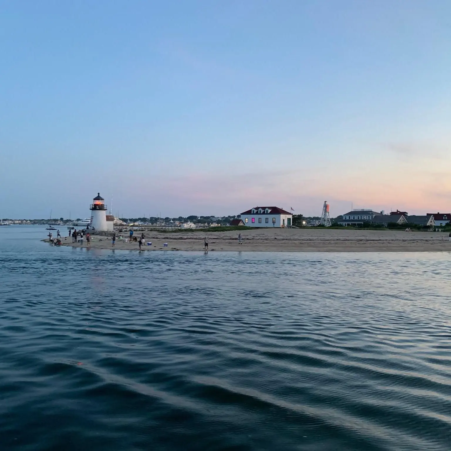 Ferry passing Brant Point near Monomoy, Nantucket