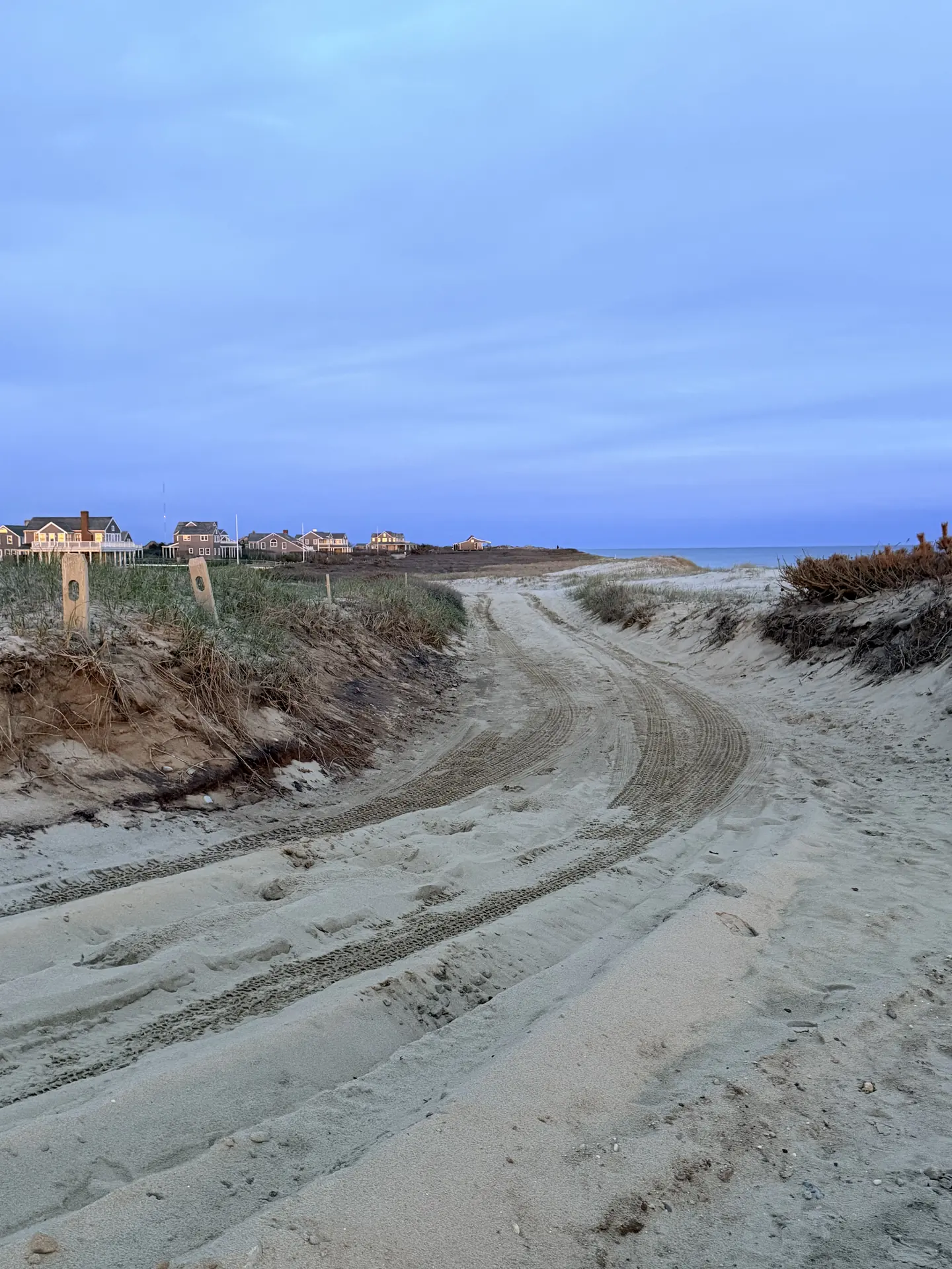 Dune road at golden hour in Wauwinet, Nantucket