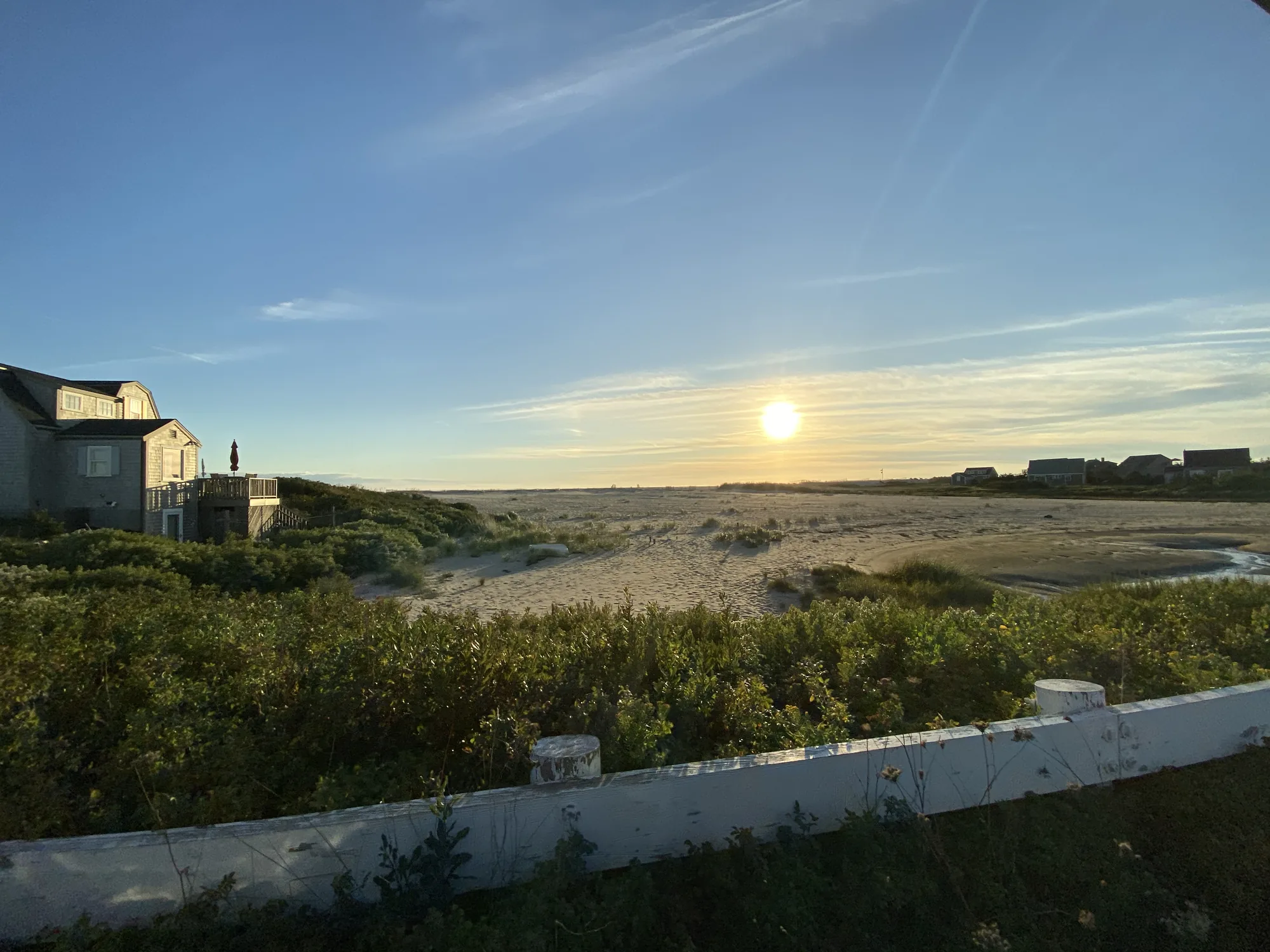 Evening light over the creek and dunes near Fishers Landing on Nantucket's west end